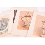 A collection of 19th century decorative lithographs circa 1850, mainly still lifes of objects d'art,