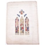 James Powell & Sons, Whitefriars an original stained glass window design for Temple Grafton