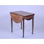 A George III mahogany Pembroke table with fitted single drawer, on four square tapering legs and