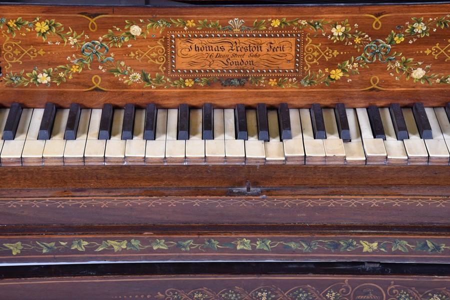 A Regency mahogany spinet / pianoforte by Thomas Preston of 76 Dean Street, London, the entire - Image 3 of 17