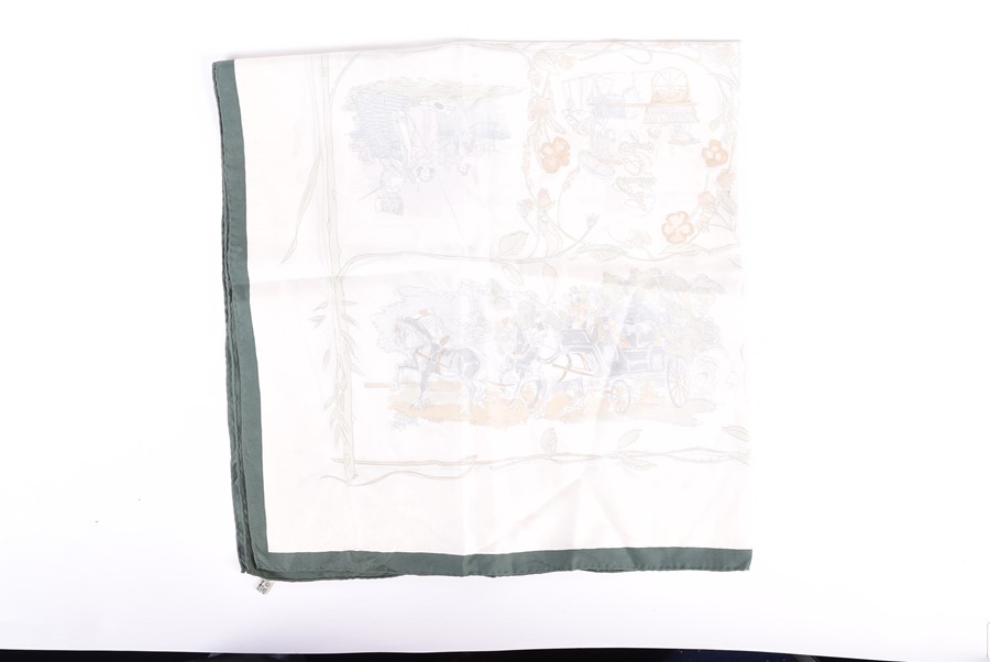 A Hermes silk scarf decorated with scenes from the works of the Comtesse de Segur, boxed, together - Image 2 of 11