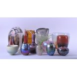 A collection of 20th century British studio glass wares and ornaments to include examples by Gaye