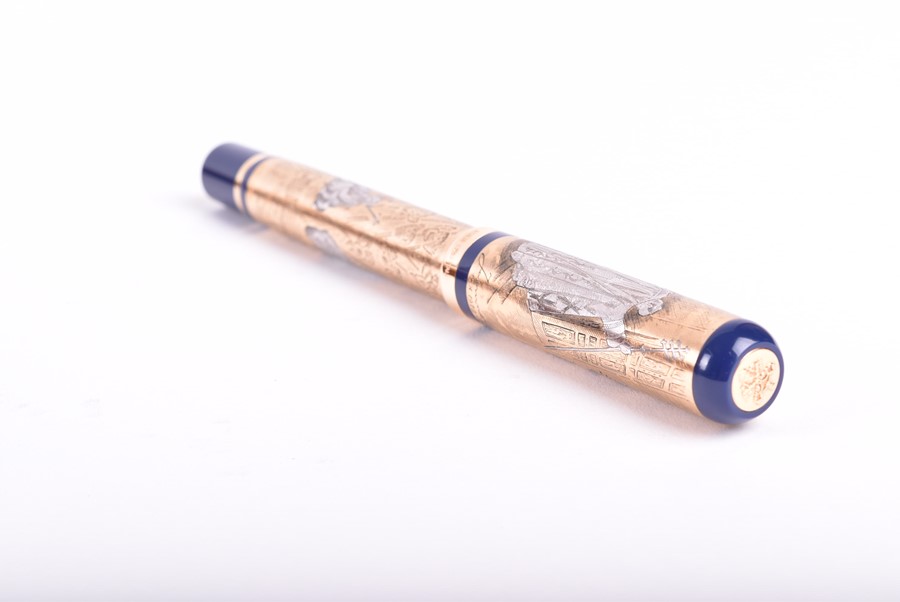 A Montegrappa Vatican 2000 Papal Pen in 18ct yellow gold Johannes Paulus II 1978-2005, the cap and - Image 5 of 17