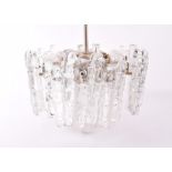 A 1970s European cast glass pendant ceiling light or chandelier possibly by J.T. Kalmar for