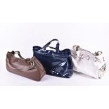 An Armani Jeans PVC blue bag 46 m wide, together with a brown leather Tod's slouch handbag,