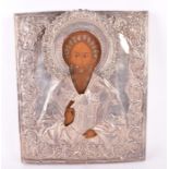 A 19th century Russian icon of St Haralambos with Riza the saint is depicted in the distinctive