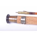 An early 20th century Hardy 'The Pope' split cane trout fly rod in two pieces with bag, Hardy's