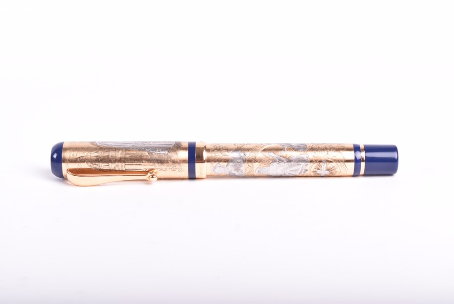 A Montegrappa Vatican 2000 Papal Pen in 18ct yellow gold Johannes Paulus II 1978-2005, the cap and - Image 4 of 17