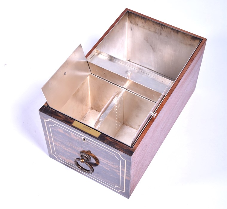 A fine Edwardian humidor cabinet on stand with coromandel veneer and bone inlay with two cupboard - Image 12 of 25