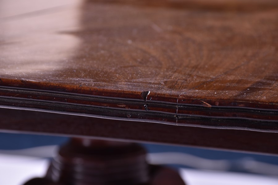 A 19th century mahogany rectangular pedestal low table on converted column and four swept legs, - Image 13 of 14