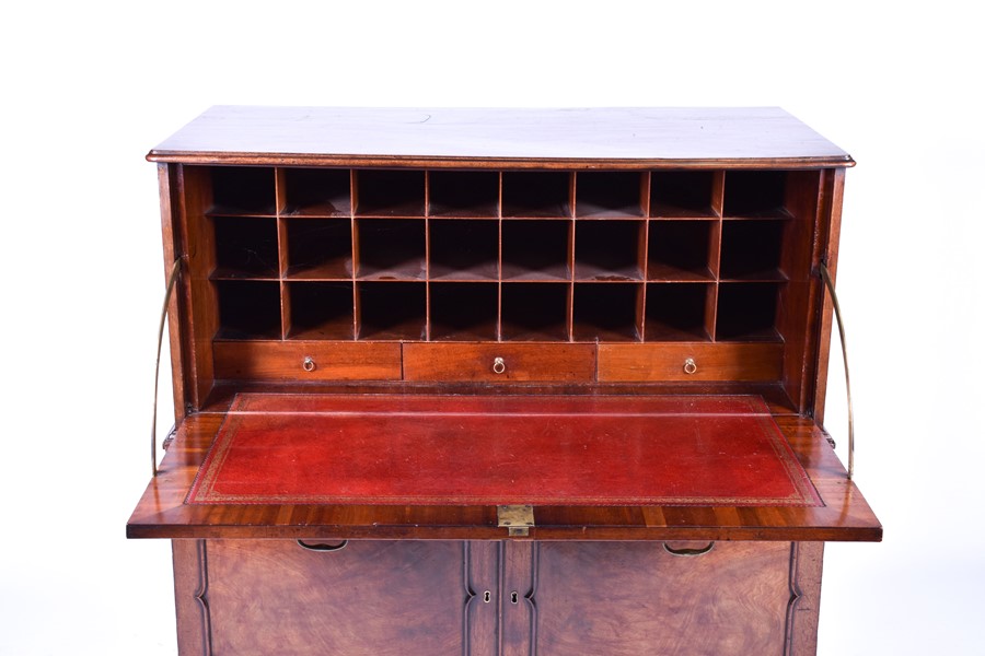 A George III period mahogany desk secretaire in the manner of Thomas Chippendale, the drop front top - Image 8 of 24