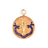 An early 20th century 9ct gold Midland Combination Football League medal to an unnamed recipient, by