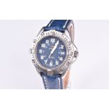 A Breitling Colt stainless steel quartz blue wristwatch the blue dial with luminous numerals and