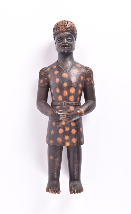 A carved African fertility sculpture modelled as an animalistic figure, 31.5 cm high, together - Image 9 of 20