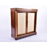 A Regency coromandel and rosewood side cabinet with giltwood fluted columns and two cupboard
