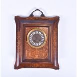 A Victorian marquetry rosewood wall clock with French movement stamped 'etablissement Bare Paris'
