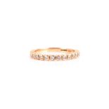 An 18ct yellow gold and diamond half-eternity ring set with individually-set diamonds, size S, 4.3