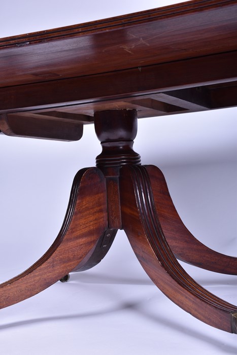 A 19th century mahogany rectangular pedestal low table on converted column and four swept legs, - Image 11 of 14