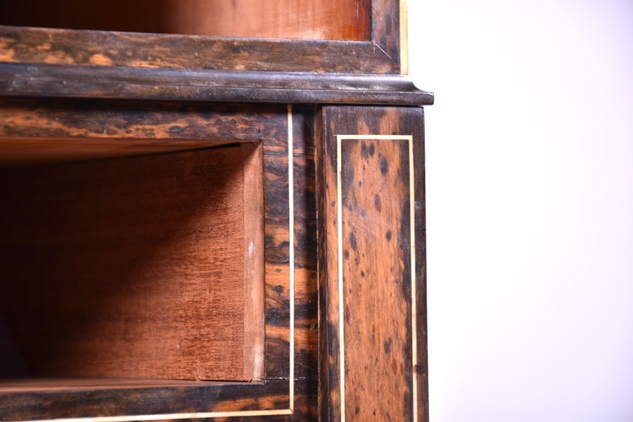 A fine Edwardian humidor cabinet on stand with coromandel veneer and bone inlay with two cupboard - Image 18 of 25