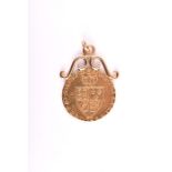 A George III gold guinea pendant the coin dated 1793, with 18ct yellow gold surmount and