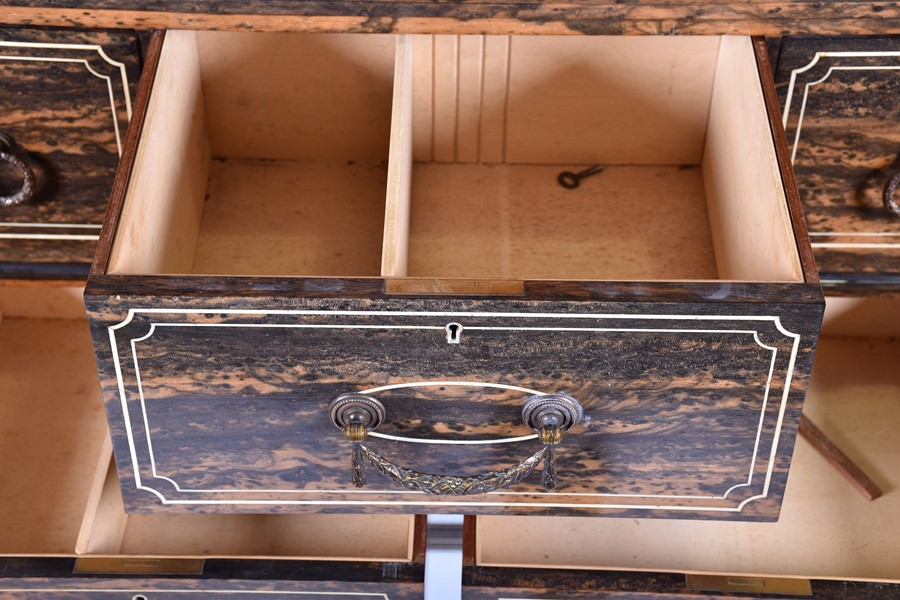 A fine Edwardian humidor cabinet on stand with coromandel veneer and bone inlay with two cupboard - Image 22 of 25