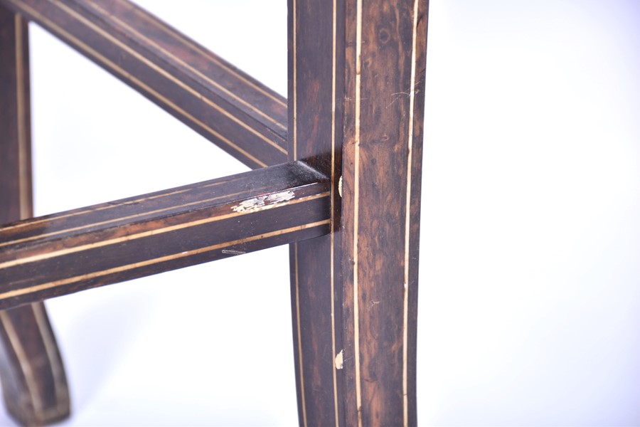 A fine Edwardian humidor cabinet on stand with coromandel veneer and bone inlay with two cupboard - Image 16 of 25