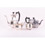 A four-piece silver tea set Birmingham 1976 & 1977, by J B Chatterley & Sons Ltd, comprising: a