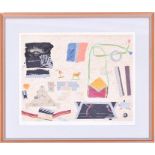 Dame Elizabeth Blackadder RA RSA (born 1931) Scottish abstract still life, a lithographic print in