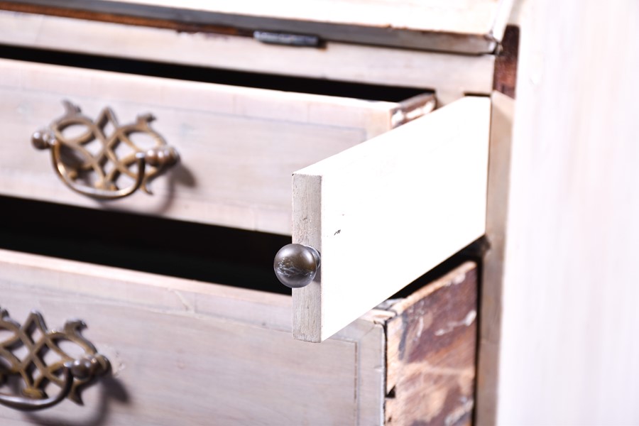 A painted mahogany miniature bureau with drop-down leaf, opening to reveal unpainted interior - Image 6 of 16