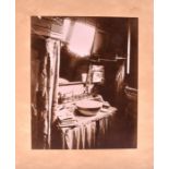 Eugene Atget (1857-1927) French 'Evier de la chambre' albumen print mounted on board backing, 25