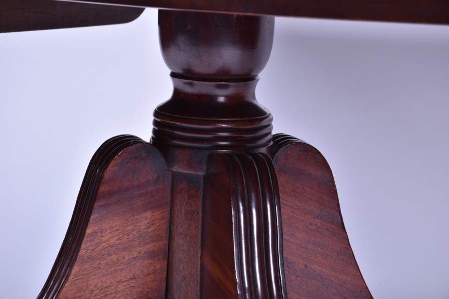 A 19th century mahogany rectangular pedestal low table on converted column and four swept legs, - Image 10 of 14