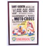 An original mid-20th century French advertising poster of Motorsport interest for the 'Championnat