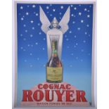 A large mid-20th century linen-backed advertising poster for Rouyer Cognac  a colour lithographic