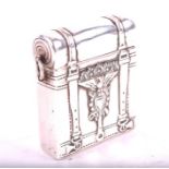 Tiffany & Co. A silver stamp box modelled as a post bag / satchel stamped "Tiffany & Co Makers" "