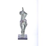 An Abstract mid 20th century figural bronze sculpture of a female nude, indistinctly signed to base,