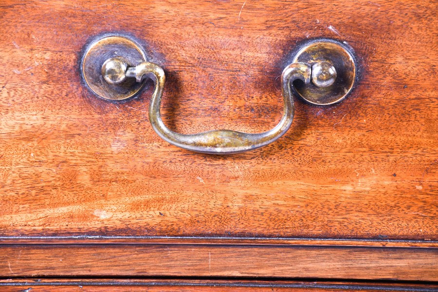 A George III period mahogany desk secretaire in the manner of Thomas Chippendale, the drop front top - Image 4 of 24