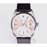 A 1966 Rolex Precision ref. 6694 stainless steel date automatic wristwatch the silvered dial with