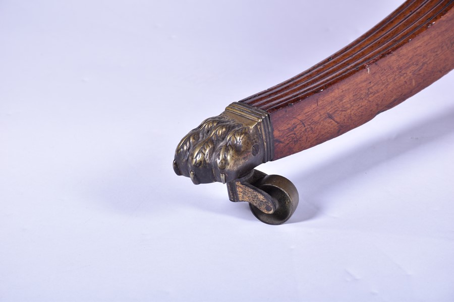 A 19th century mahogany rectangular pedestal low table on converted column and four swept legs, - Image 6 of 14