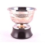 A 20th century silver trophy rose bowl London 1976, by Algernon Asprey Ltd, of plain form mounted