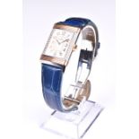 Jaegar Le Coultre Reverso 18ct gold, diamond and stainless steel wristwatch the rectangular engine