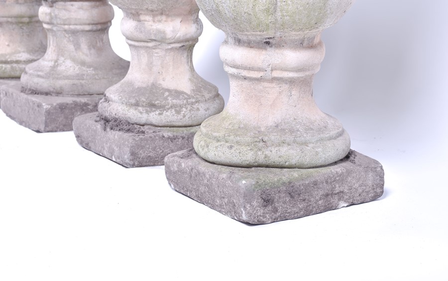 A set of four 20th century Italian musical cherub stoneware sculptures each seated on a sphere, - Image 17 of 17