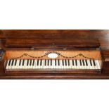 An 18th century square piano by Longman & Broderip with rectangular mahogany case with double-