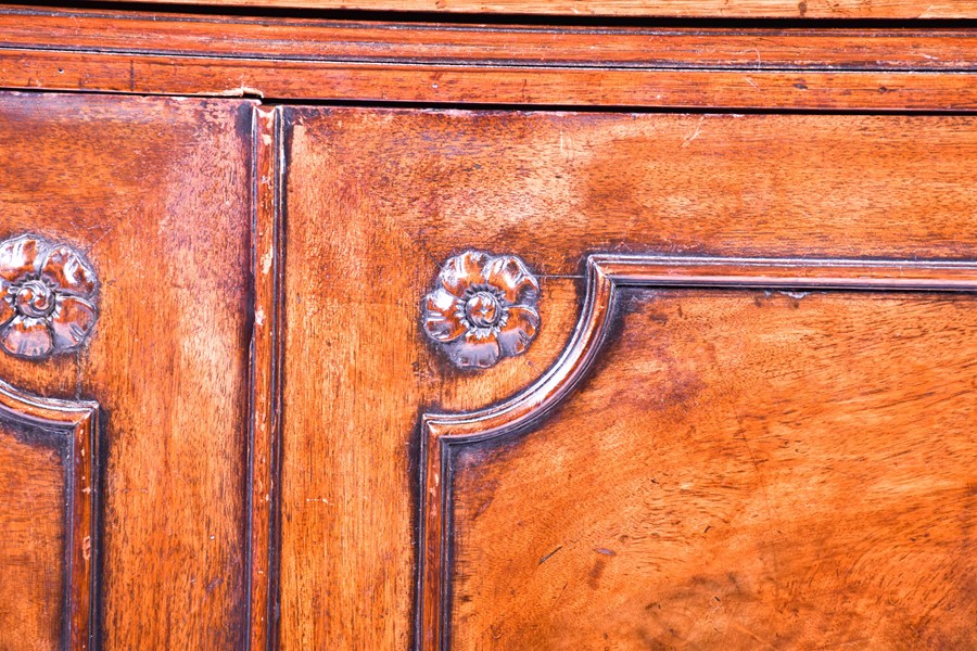 A George III period mahogany desk secretaire in the manner of Thomas Chippendale, the drop front top - Image 5 of 24