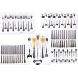 An Italian Greggio suite of 800 standard silver flatware comprising servers, fruit knives and forks,