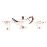 A mid-20th century three-piece silver teaset  Sheffield 1961 and 1962, by Mappin & Webb,