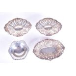 A pair of George V silver pierced dishes Sheffield 1916, by Harrison Brothers & Howson, raised on
