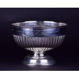 An Edward VII large silver rose bowl Sheffield 1901, by James Deakin & Sons, the bowl with half