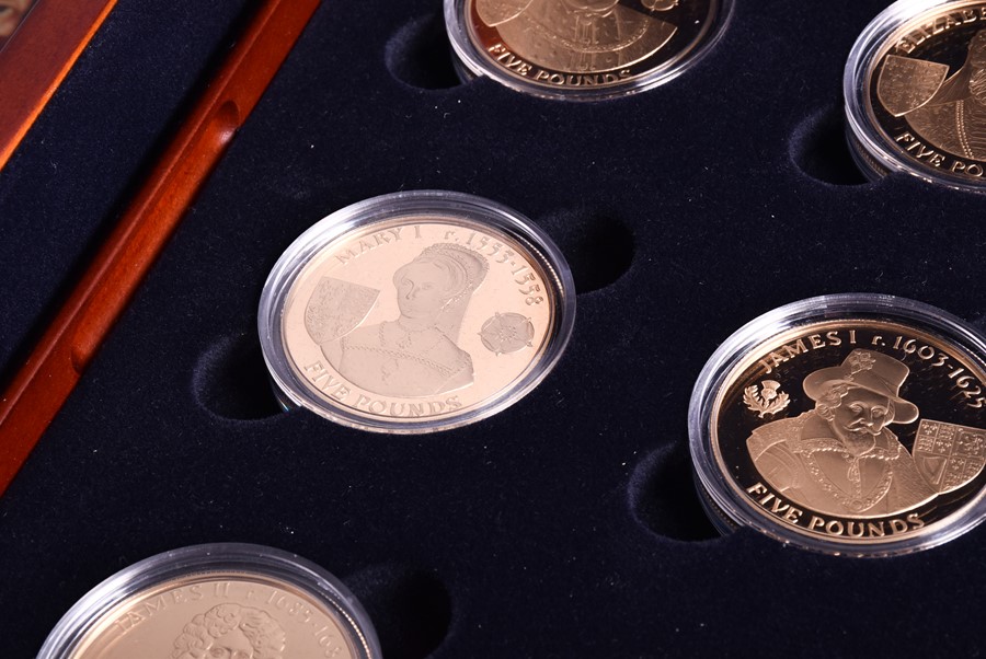 A Royal Mint 'History of the Monarchy' silver proof coin collection in fitted wooden case with - Image 7 of 8