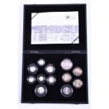 A Royal Mint 2009 UK Silver Proof Coin Set in fitted box with certificate (#2502), to include a