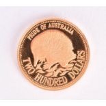 A 1992 'Pride of Australia' $200 gold coin Queen Elizabeth II.CONDITION REPORTc.10g